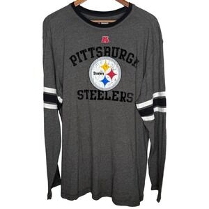 Pittsburgh Steelers NFL Team Apparel Long‎ Sleeve T Shirt XL Gray